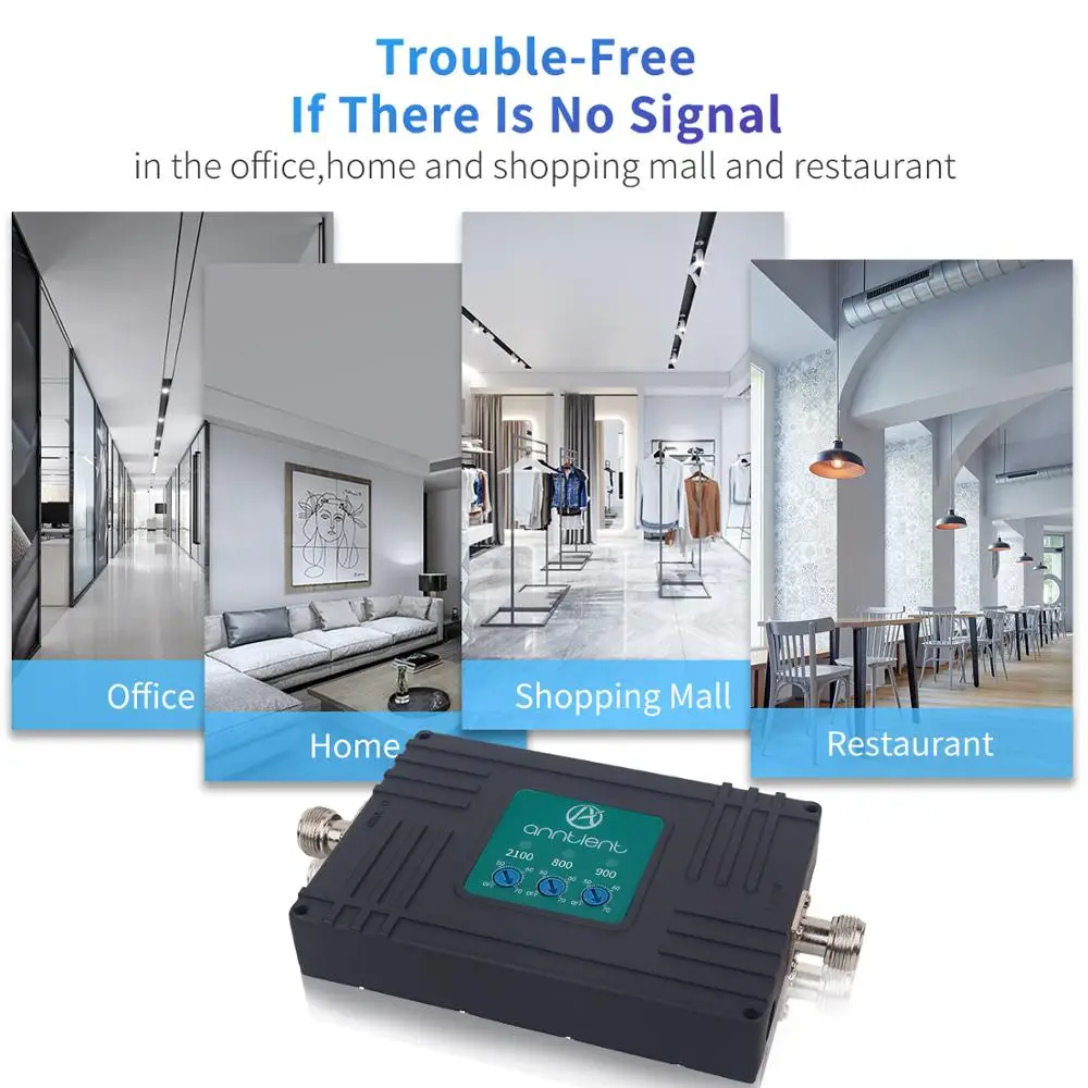 Powerful GSM Repeater 800/900/2100MHz GSM 3G Cellular LTE Signal Booster UMTS 900MHz Tri Band 4G Mini Mobile Phone Amplifier Set