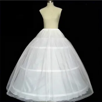

In Stock Hot Sale 3 Hoops Ball Gown Bone Full Crinoline Petticoats For Wedding Dress Wedding Skirt Quinceanera Dress Petticoat