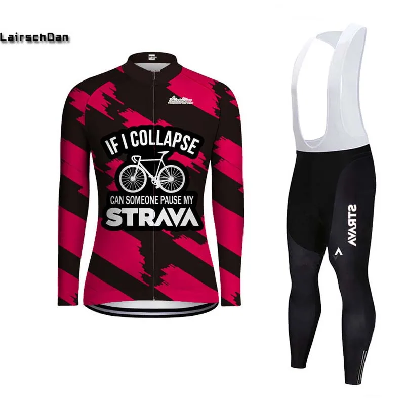 SPTGRVO LairschDan strava pro cycle jersey для мужчин с длинным рукавом наборы команды гоночный велосипед одежда комбинезон костюм осень Джерси комплект - Цвет: long  bib pants set