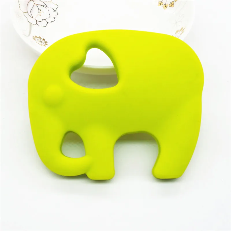 Chartreuse Chengkai 10 шт. силиконовые Слон Прорезыватель зубов для малышей животное против грызунов нового дизайна кулон кольцо для соски зубные кольца для детей сенсорные украшения игрушка - Цвет: Chartreuse