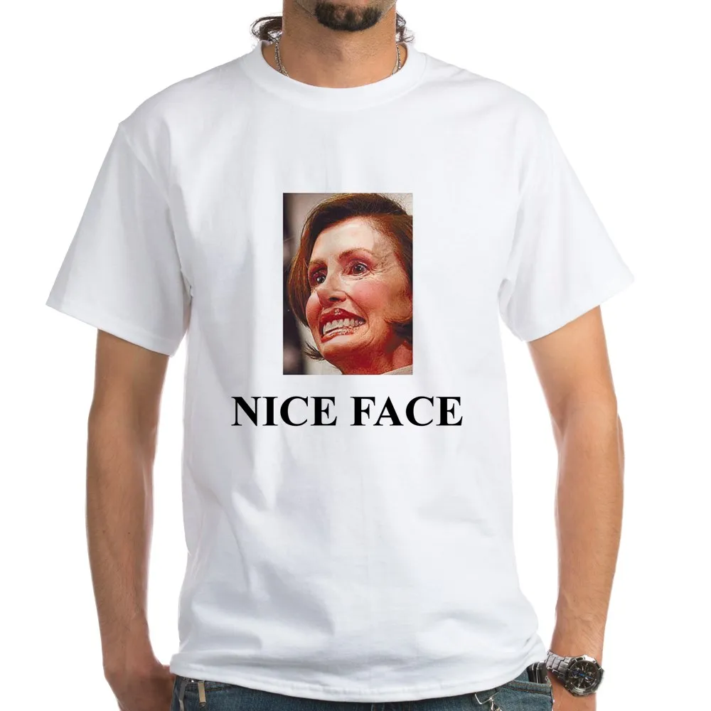 Nancy Pelosi-Nice Face Ash Grey T-Shirt Funny | Мужская одежда