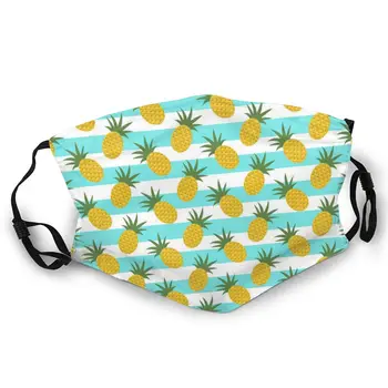 

Pineapple Stripes Double-sided printed dustproof and windproof mask, can be cleaned and reused, suitable for outdoor sports