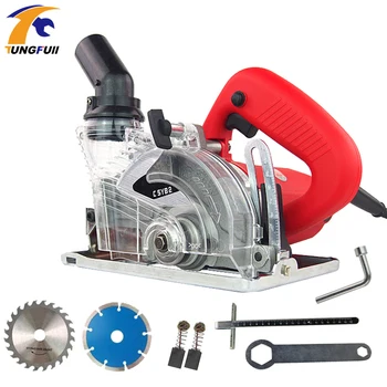 

Tungfull Wood Cutting Machine 220V High Power Multi-function Electric Wood Metal Marble Tile Brick Cutter Saw 1800W 125mm
