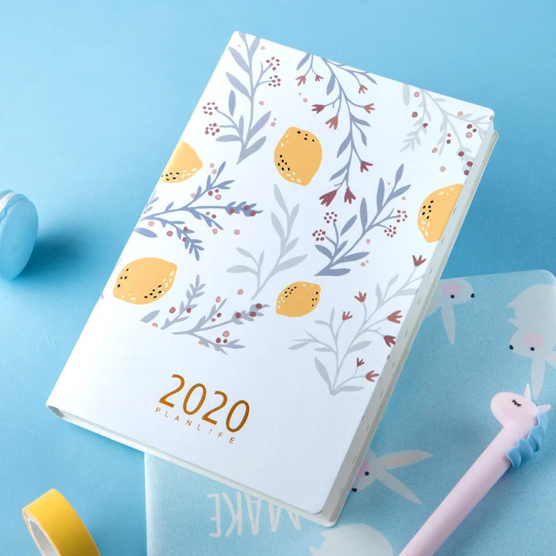 

A5 Cute Agenda 2020 Planner Organizer Kawaii Thicken Diary Notebook and Journal Weekly Monthly Plan Note Handbook Bullet Journal