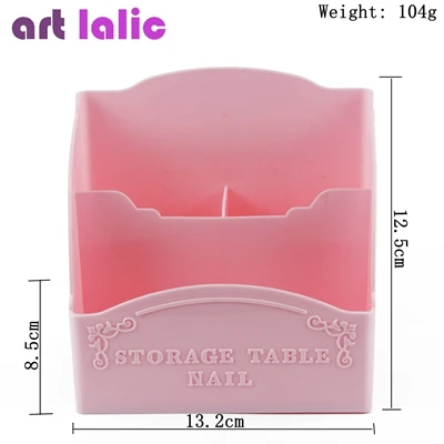 Nail Art Storage Box 3/4 Rooms Container Case Organizer  Polish  Pink Makeup Brushes Display Showing Shelf