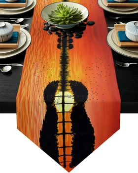 

Asuka Trees Dusk Reflection Table Runner Home Kitchen Decorative Table Runner for Wedding Party Cake Floral Tablecloth