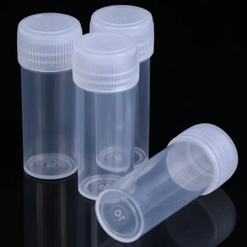 

10Pcs 5ml Plastic Test Tubes Vials Sample Container Powder Craft Screw Cap Bottles For Office School Chemistry Supplies