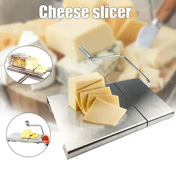 

Newly Cheese Slicer Stainless Steel Wire Kitchen Cheese Food Slicer Cheese Cutting Serving Board