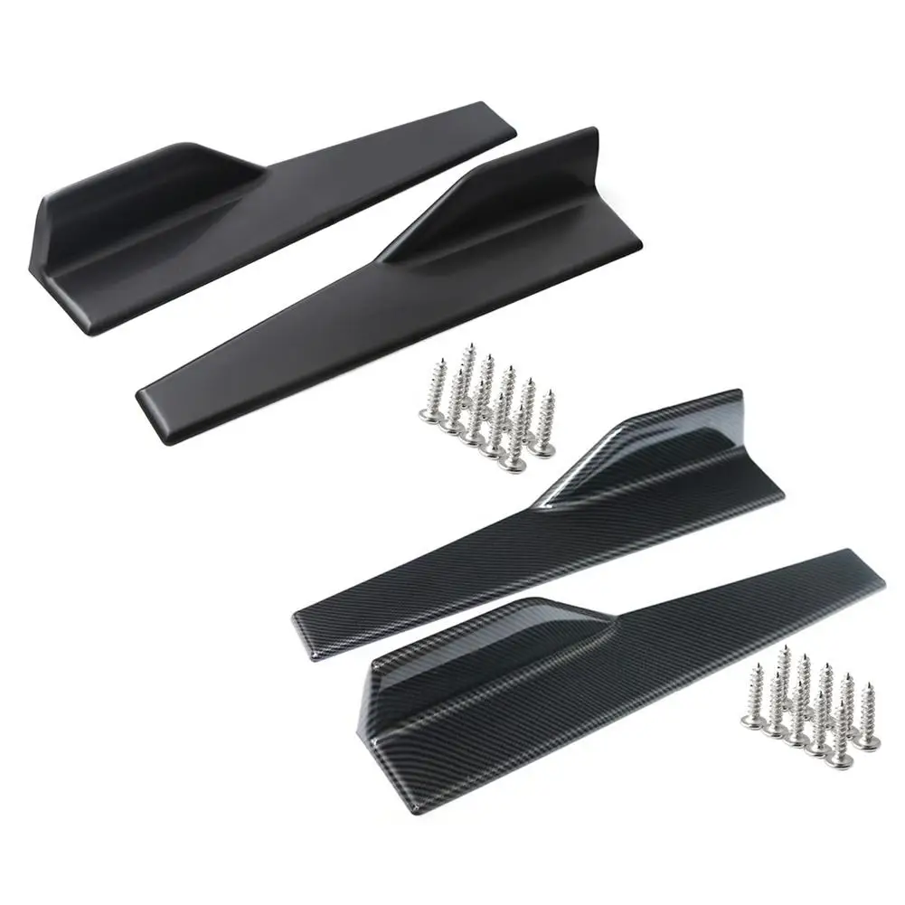 Car Bumper Spoiler 2pcs Universal Car Rear Bumper Spoiler Left/Right Rear Side Skirt Protective Panels Anti-crash Diffuser Lip Wrap Angle Protector