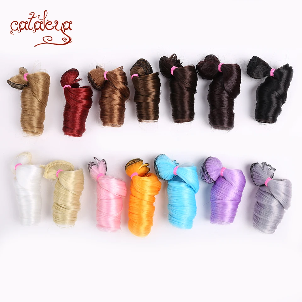 Вьющиеся черные коричневые Серебристые разноцветные волосы Cataleya 15*100 см 30*100 SD BJD