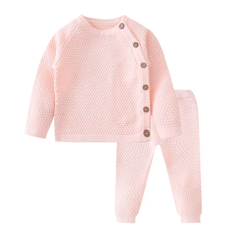 Infant Baby Sweater Suit 2021 Autumn Winter Girl Knitting Sweater Set Warm Baby Boy Clothing 2pcs Newborn Baby Clothes 0-3 Years