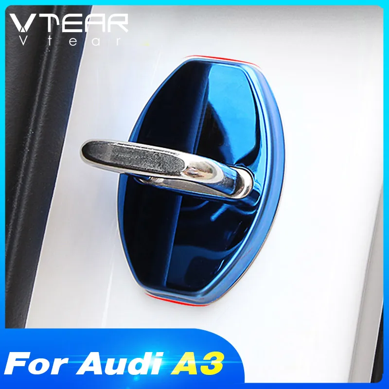 Vtear для Audi A3 8p 8v Крышка дверного замка внутреннее защитное украшение из