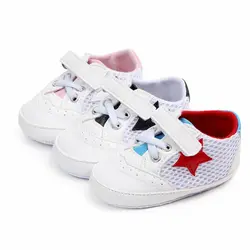 Модные кроссовки с сеткой для новорожденных мальчиков и девочек, повседневные Нескользящие кроссовки с мягкой подошвой для малышей 3-12