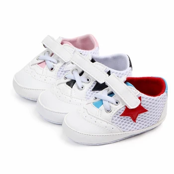 

Newborn Baby Boys Girls Fashion Star Air Mesh Splicing Sneaker Casual Soft Sole First Walkers Anti-slip Toddler Shoes 3-12M A20