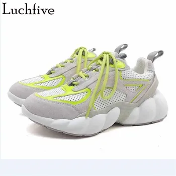 

Hot Lace Up Casual Shoes Woman Runaway White Sneakers Leisure Outwear Classic Round Toe Wedges Zapatos De Mujer