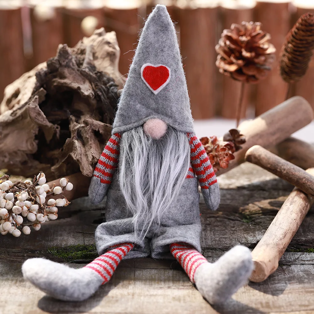 Merry Christmas Long Leg Swedish Santa Gnome Plush Doll Ornaments Elf Toy Gifts 
