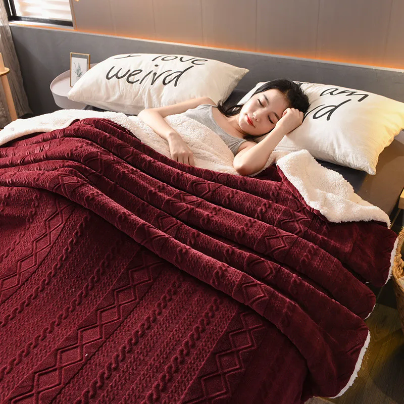 Фланелевое Одеяло зимнее синее супер теплое мягкое одеяло диван/кровать/Самолет путешествие пледы толстое одеяло сплошное рельефное покрывало полное