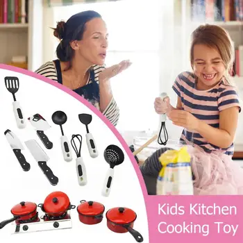 

13pcs/Set Baby Tableware Cooking Utensils Pretend Play Toys Simulation Kids Cookware Kits Interactive Game Supplies