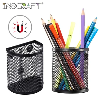 

Magnetic Mesh Pencil Holder School Office Semicircle Metal Basket Whiteboard Pen Storage Cup Locker Refrigerator Pencil Pen Hold