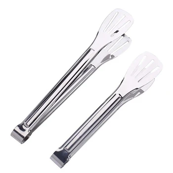 

1PC Stainless Steel Kitchen Tongs BBQ Clip Food Tongs Pizza Bread Dessert Server Steak Salad Buffet Serving Clip Kitchen Tools