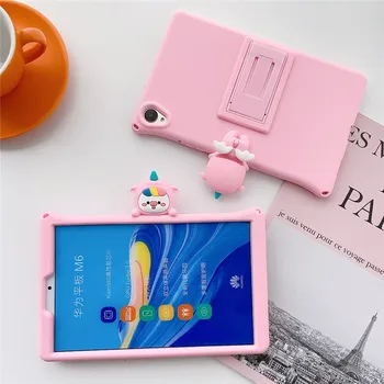 

Kids Safe Case for Huawei MediaPad M3 10 8.0 Inch Silicone Rubber Dinosaur Tablet Cover for Huawei M3 Lite 10.1 8.4'' Strap Case