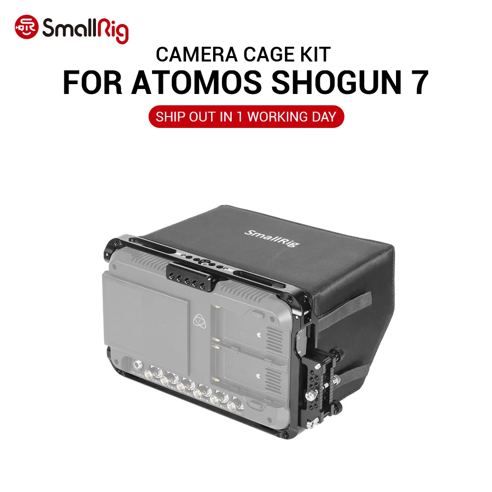 

SmallRig Camera Cage Kit & Sunhood for Atomos Shogun 7 Monitor With HDMI Cable Clamp Monitor Cage 2409