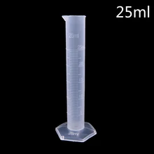 25 ml laboratuar ekipmanları plastik ölçme silindiri mezun araçları kimya laboratuvar silindir araçları okul laboratuvarı malzemeleri