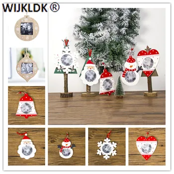 

1pcs Christmas Tree Ornaments Wooden DIY Photo Frame Pendant Old Man Snowman Home Christmas Decoration Ornaments Navidad 2020-C