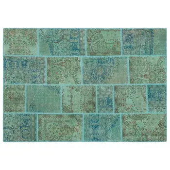 

Handmade Turquoise Vintage Overdyed Patchwork Area Rug 160x230 Cm-5'3''X7'7''