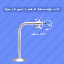 Камера видеонаблюдения вертикальный изогнутый настенный кронштейн Открытый водонепроницаемый Серебряный алюминиевый локоть Монтажный кронштейн для камеры наблюдения