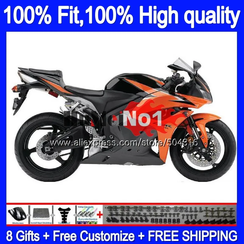Литья под давлением для HONDA CBR600RR CBR 600 RR CC 600RR 600CC 44MC. 90 CBR600 RR 2009 2010 2011 2012 F5 09, 10, 11, 12, оранжевого, черного цветов, обтекатель - Цвет: No. 1