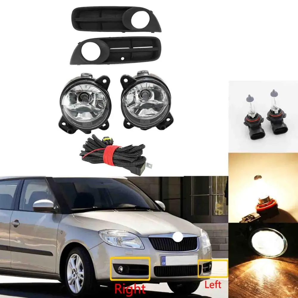 Для Skoda Fabia MK2 2007 2008 2009 2010 Roomster 2006 передние противотуманные фары светильник колпак
