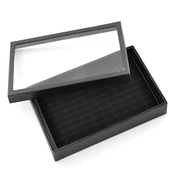 

Jewelry Rings Box Storage Display Box Black Flock Organizers Boxes Holder Container Large Capacity 100PC Rings Available