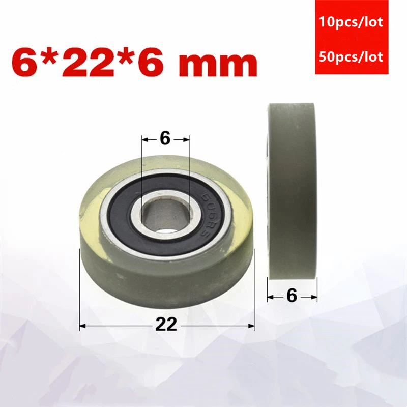 Polyurethane Friction Pulley Polyurethane Roller Bearing 6x22x6