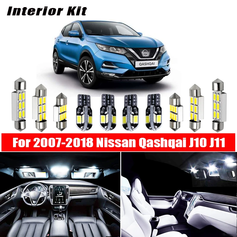10 шт. Автомобильные светодиодные лампы Canbus для Nissan Qashqai J10 J11 2007 2018|Сигнальная