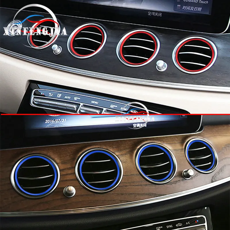Us 10 98 For Mercedes Benz E Class W213 2017 2019 Red Blue Instrument Front Rear Air Outlet Ring Cover Trim In Interior Mouldings From Automobiles