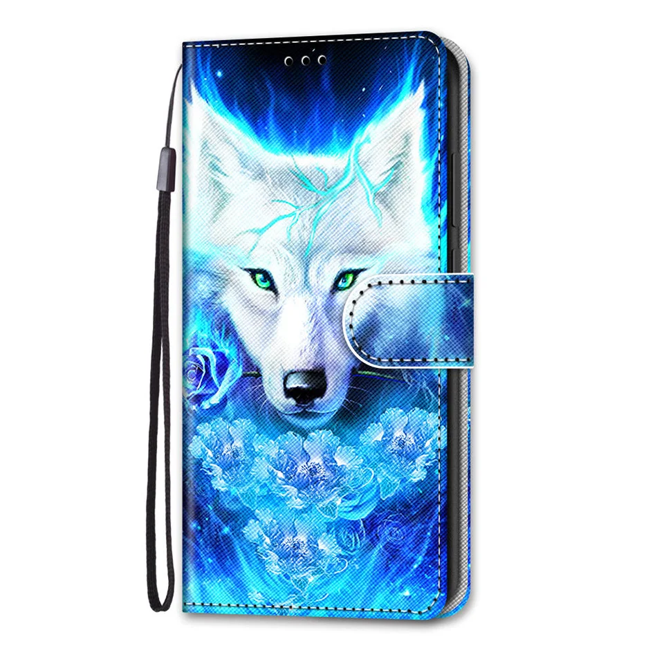 Cat Wolf Wallet Flip Leather Case For Xiaomi Mi 6X A2 Redmi 6 Pro 6 6A 7 7A Stand Coque Cover xiaomi leather case design Cases For Xiaomi