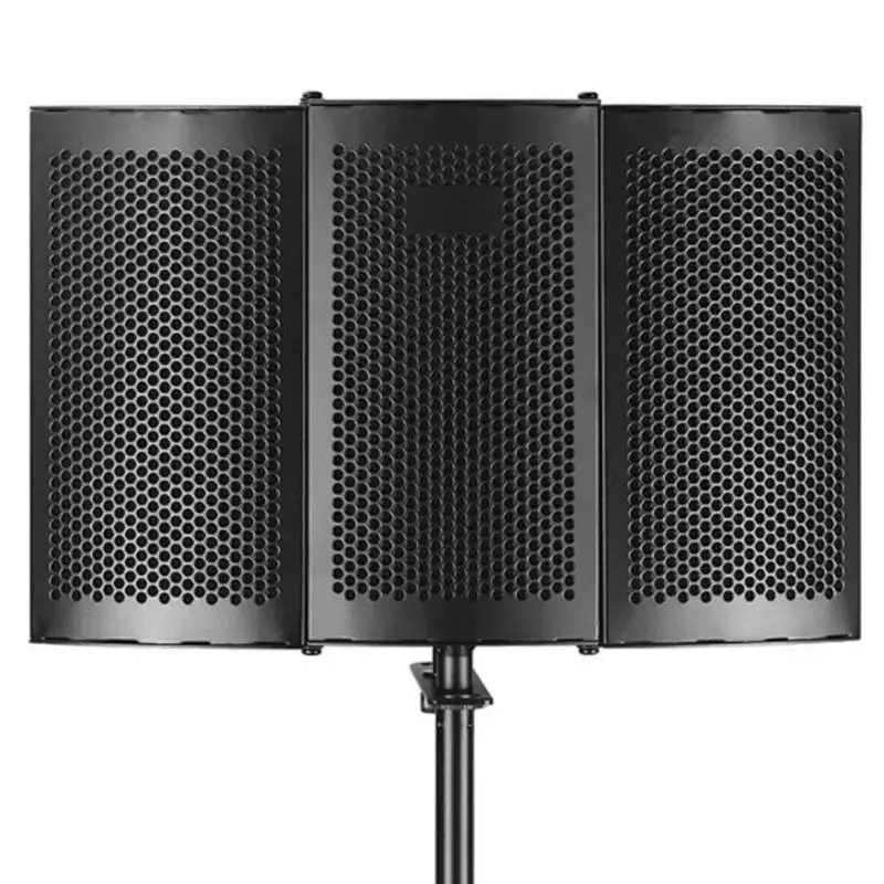 3 сложенный микрофон Звукопоглощающая вокальная записывающая панель для домашнего офиса студия высокой плотности с перфорированной стальной щит