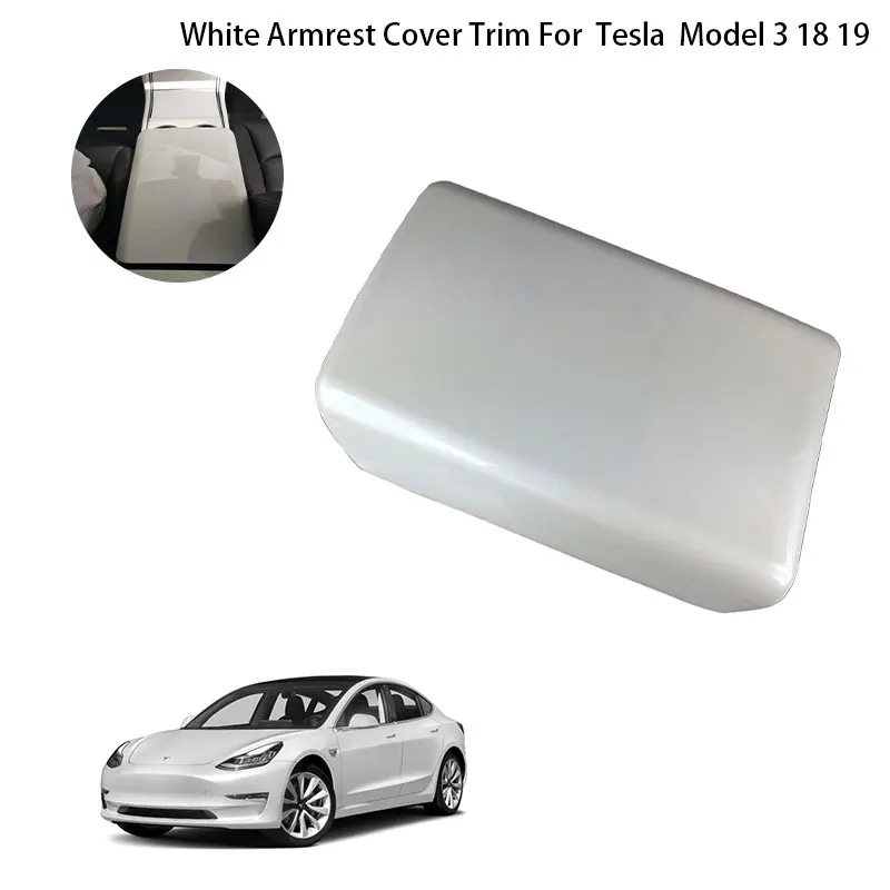 Для Tesla модель 3 подлокотник центральная консоль крышка-ABS Жемчуг белый