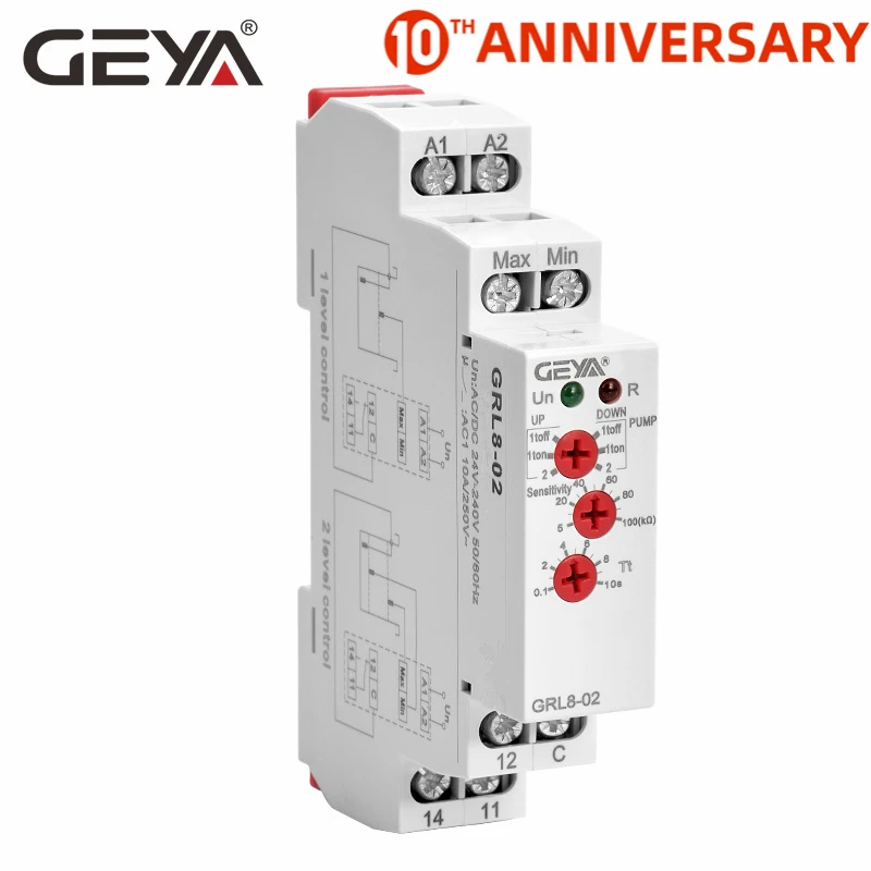 

Free Shipping GEYA GRL8 Water Level Controller Liquid Relay 10A AC DC 24V 220V Wide Range Voltage Water Pump Relay