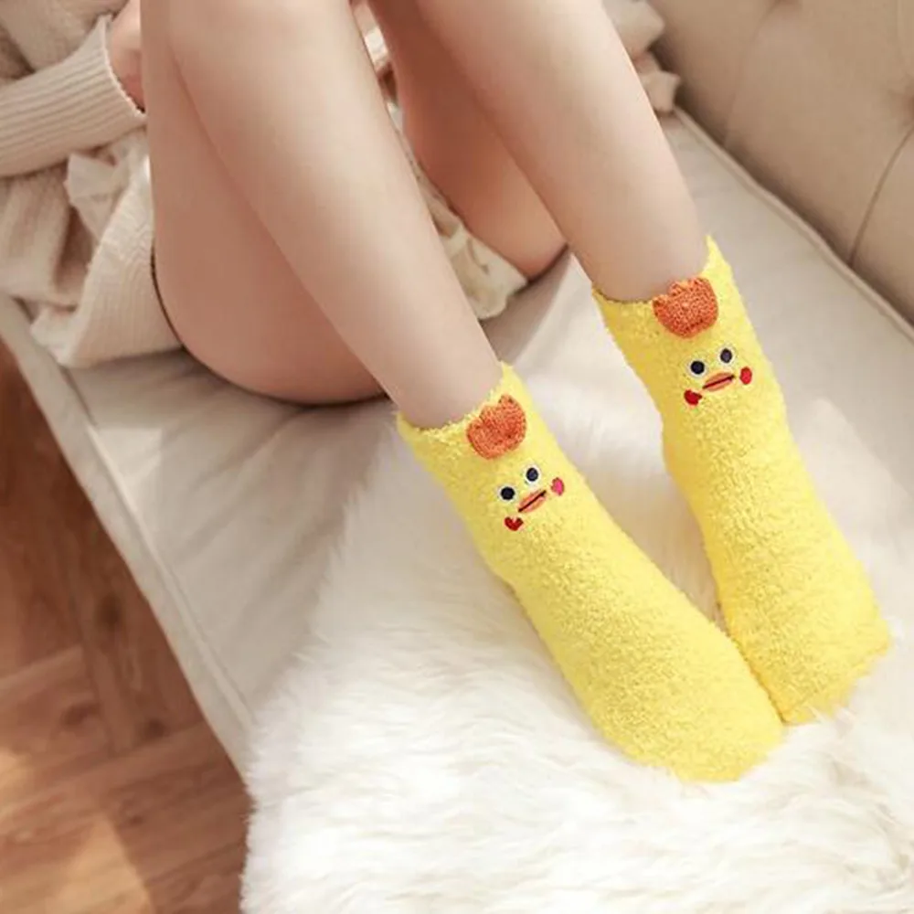 1 пара милых мягких носков для маленьких девочек Теплые зимние женские носки с