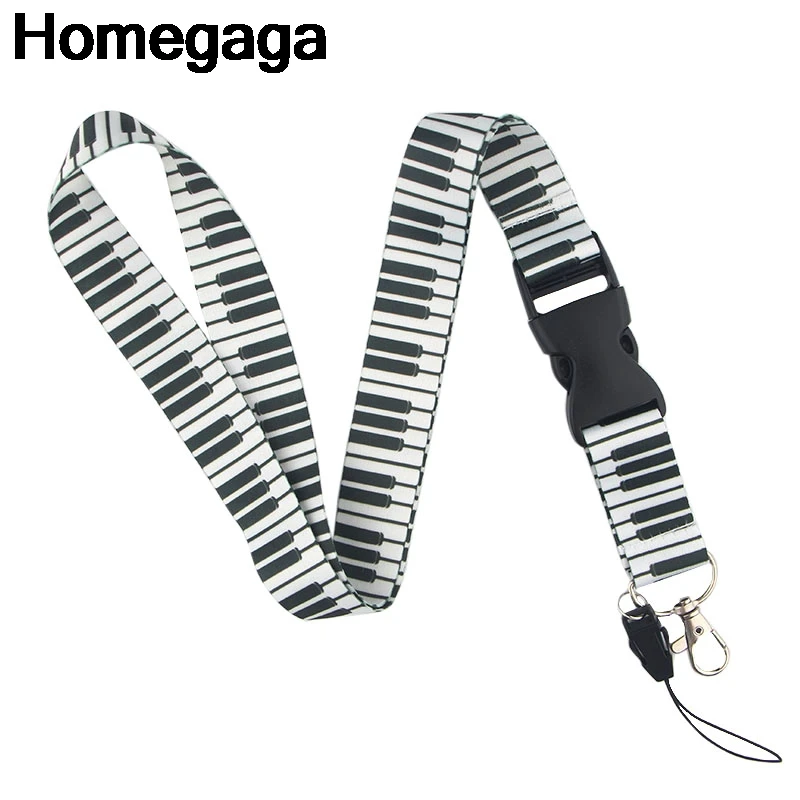 Homegaga фортепиано клавиатура Lanyards id Держатели для телефонов ожерелье аксессуар для ключей шеи ремни нагрудные опознавательные Значки для идентификации владельцев тесьма D2332