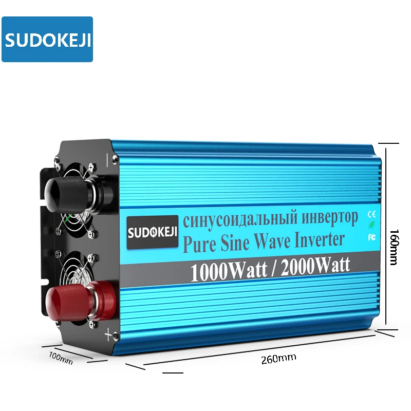 1000 Вт автомобильный инвертор 12V 24V постоянного тока до AC220V 1USB 2000W Пиковая мощность автомобильное зарядное устройство адаптер конвертер с немодулированным синусоидальным сигналом 2 переменного тока выходной порт
