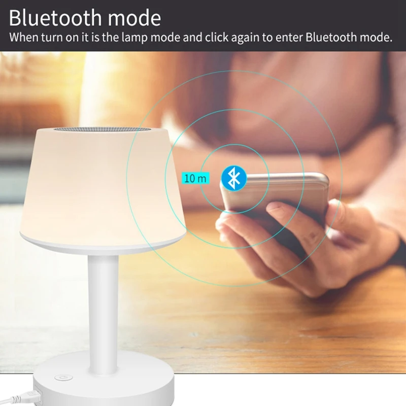 Беспроводной Bluetooth динамик прикроватный светильник Ночной светильник умный контакт перезаряжаемый светодиодный Настольный светильник