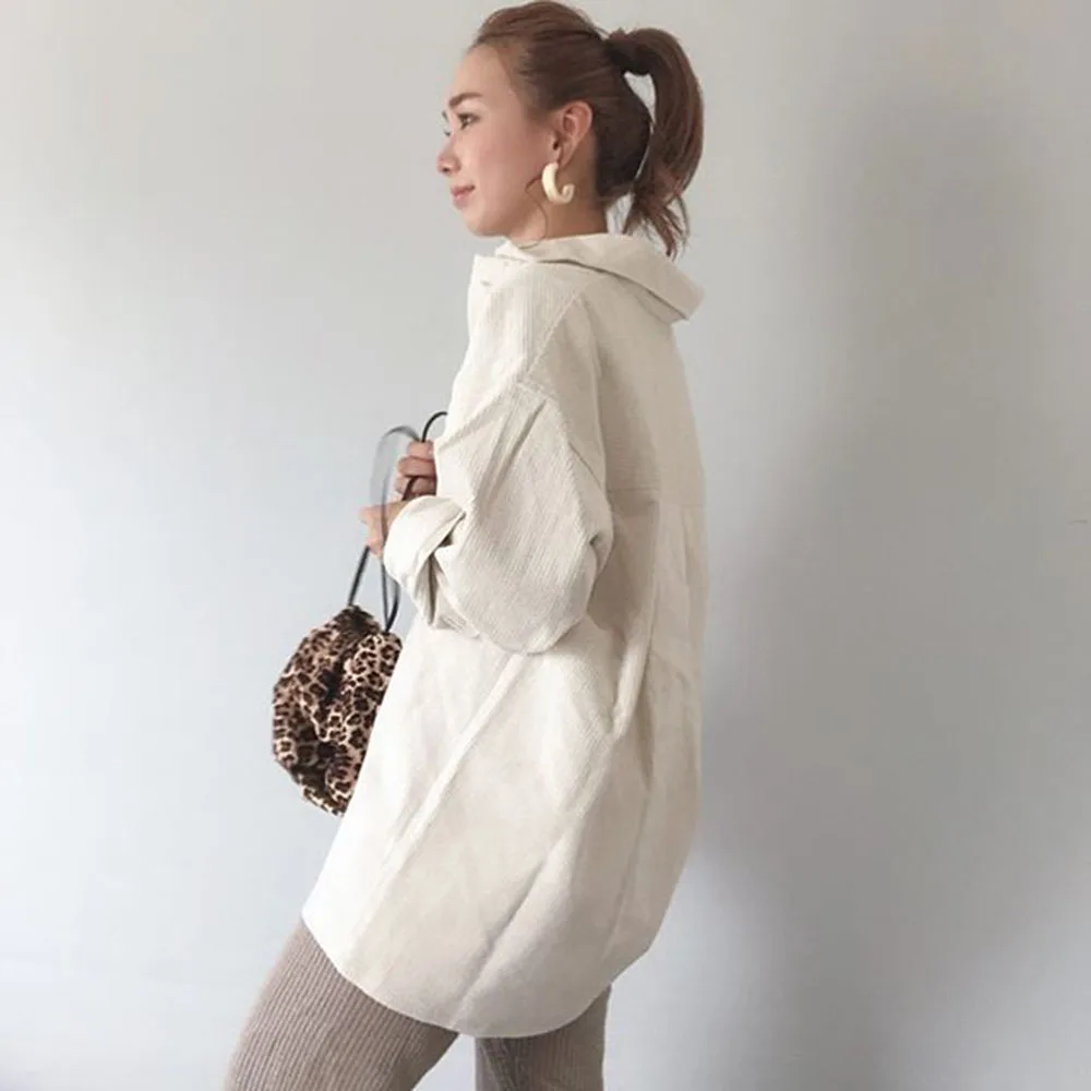 Casual Trench Coat Women Autumn Long Sleeve Solid Button Outwear Korean Loose Office Lady Japanese Elegant Windbreaker