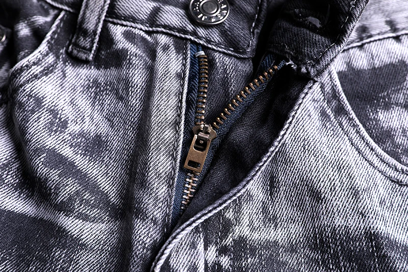 Мужские джинсы, мужские джинсы, мужские классические модные брюки, джинсовые байкерские брюки, облегающие мешковатые прямые брюки, дизайнерские рваные