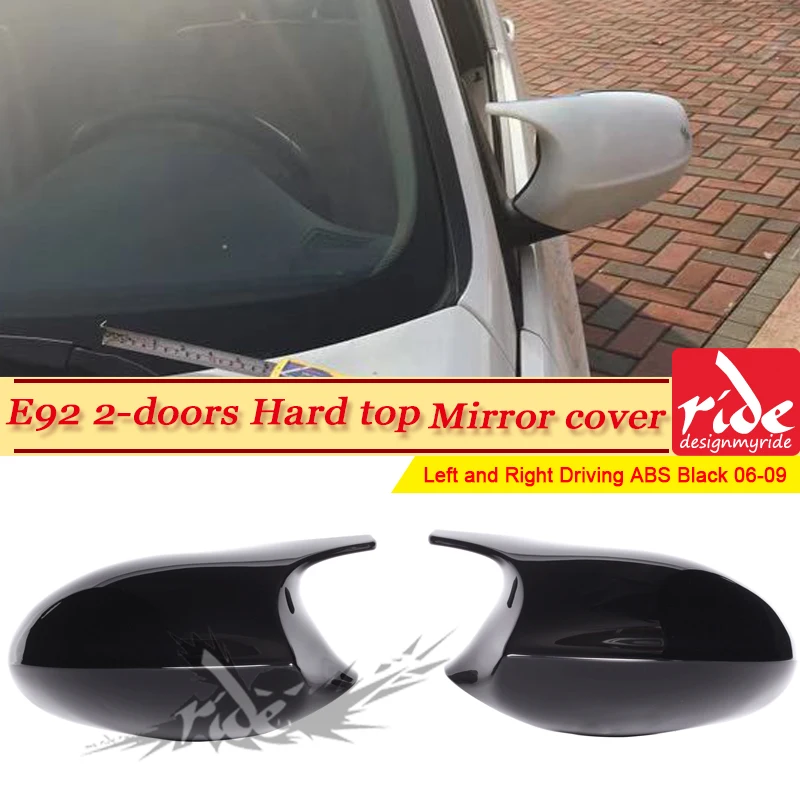 For BMW E92 2DR Hard top Mirror Cover Add on Style M3 Look ABS Gloss Black 06-09