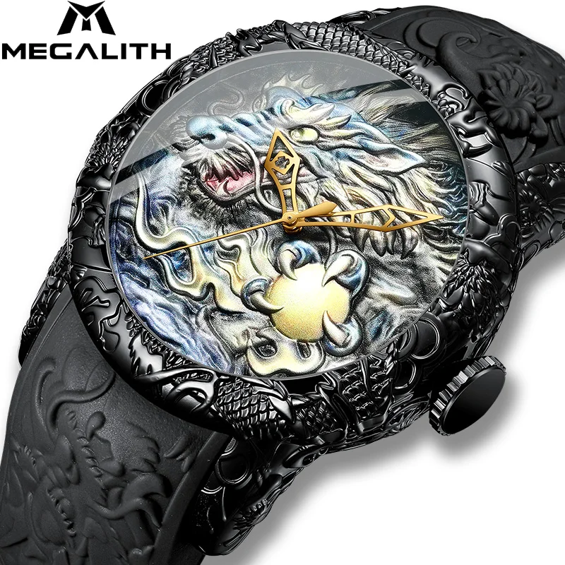 

MEGALITH Big Dial Watches Men 2019 Top Brand Luxury Waterproof Wristwatch Quartz Watch Mechanical Sculpture Horloges Mannen 8041