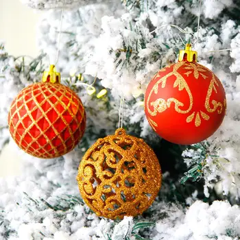

20 PCS 6CM Christmas Tree Pendants Large Hanging Ball Ornaments Hollow Out Xmas Ball Decor Baubles for Christmas Home