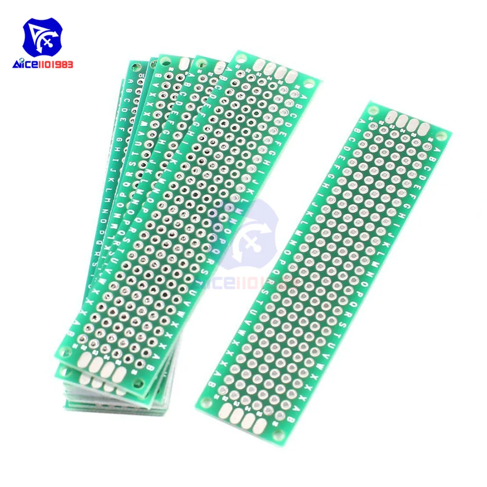 Diymore 5 шт./лот FR4 стекловолокно DIY Двусторонняя Прототипная плата 2x8 см